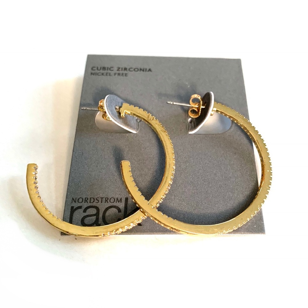 Nordstrom Rack Hoops with Cubic Zirconia (NWT)